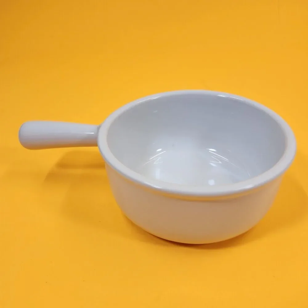 2 Le Creuset French Onion Handled Soup Bowls 1041 White Set Handle 5